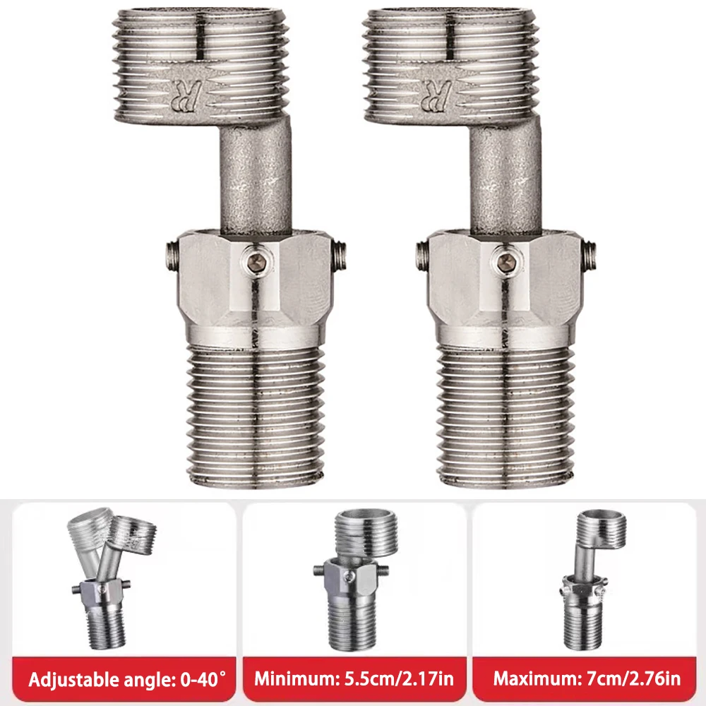 

Stainless Steel Angled Curved Foot 360° Rotatable Angle Adjustment Eccentric Screw Corner Wall Mounted Shower Faucet Adapter