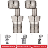 Stainless Steel Angled Curved Foot 360° Rotatable Angle Adjustment Eccentric Screw Corner Wall Mounted Shower Faucet Adapter