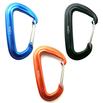 12KN เปลญวนคลิปสุนัขความปลอดภัย Carabiner Clasp กลางแจ้ง Camping Hiking Hook ล็อคอัตโนมัติ Wiregate BALANCE