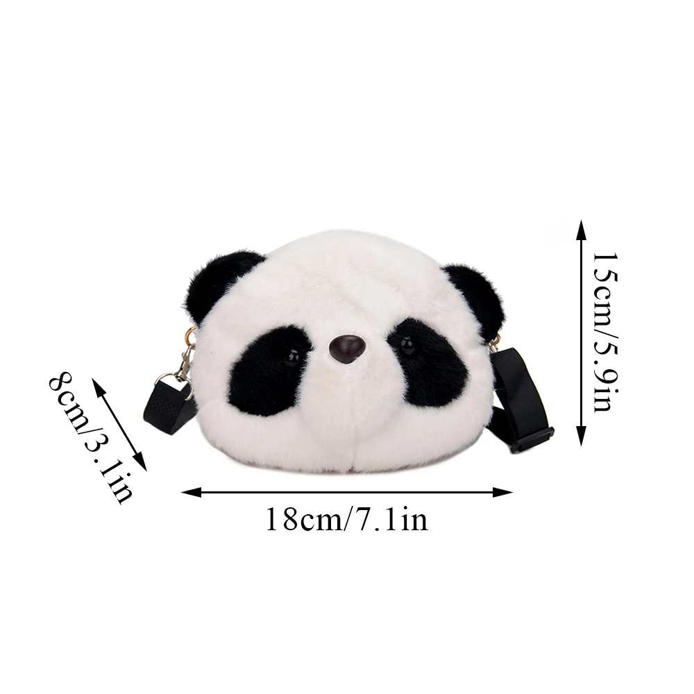 Tas dada Panda lucu untuk wanita, tas selempang perjalanan boneka kartun, tas wanita harian, tas dompet ponsel Mini, tas Fanny berbulu