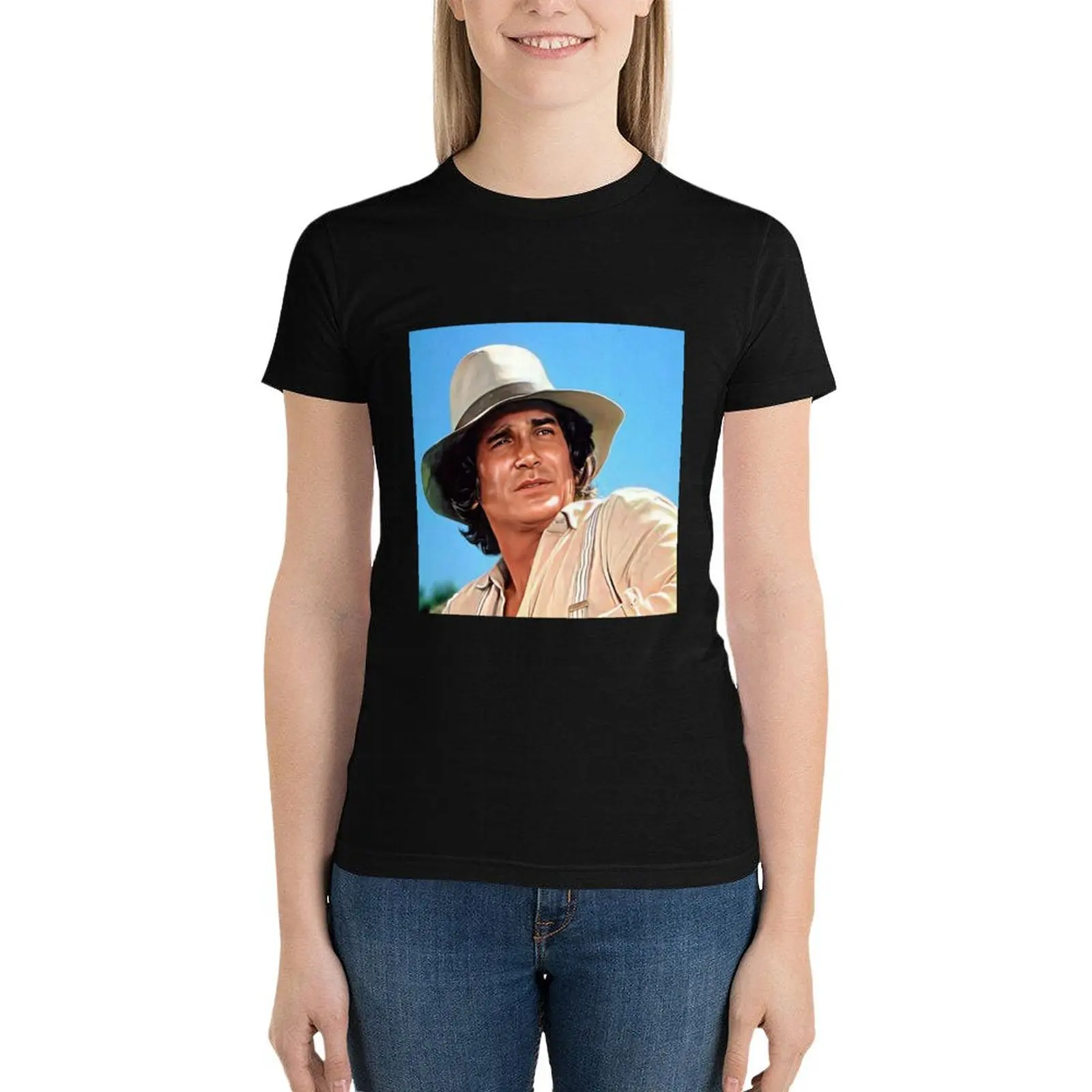 Charles Ingalls T-Shirt tops vintage clothes lady clothes Womens clothing