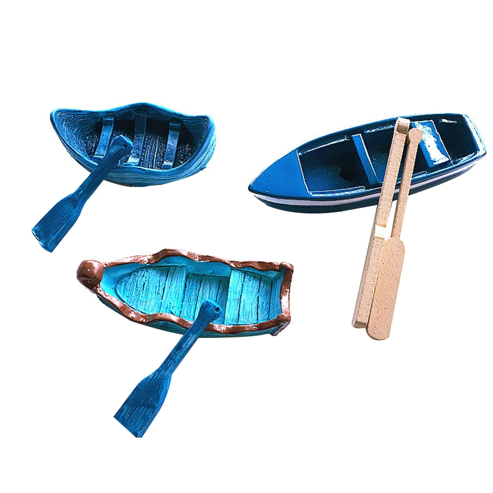 

3 set Miniature Boat Oars for Micro Landscape DIY Resin Craft Model Simulation Decor Accessories Mini Garden Ornament Ship