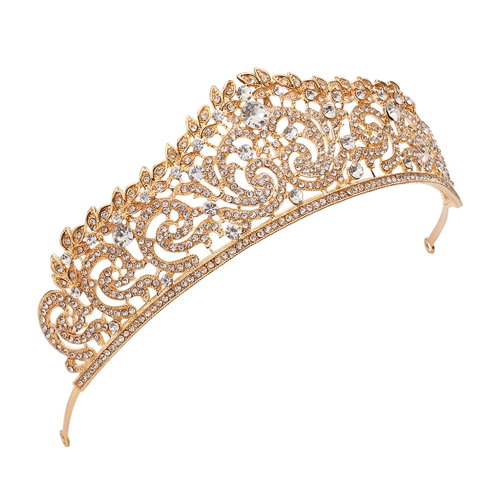 

1pc Bridal Crown Wedding Hair Accessory Sparkling Rhinestone Tiara Anti-Allergic Costume Jewelry Headpiece For Party Anniversary
