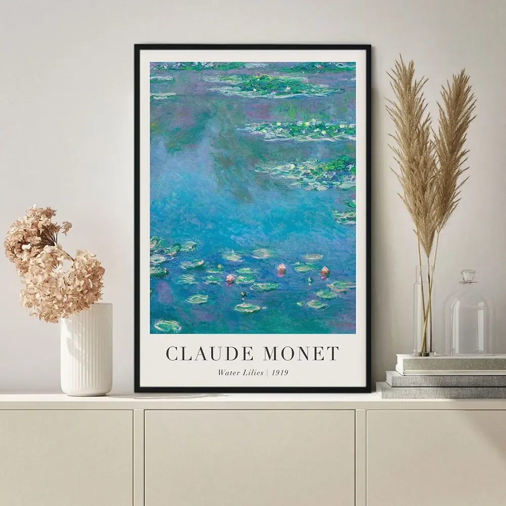 Famous Water Lily Sunrise Poster Monet oil Painting Reproduction Print Artworks Vintage Landscape Canvas Picture for Home Decor