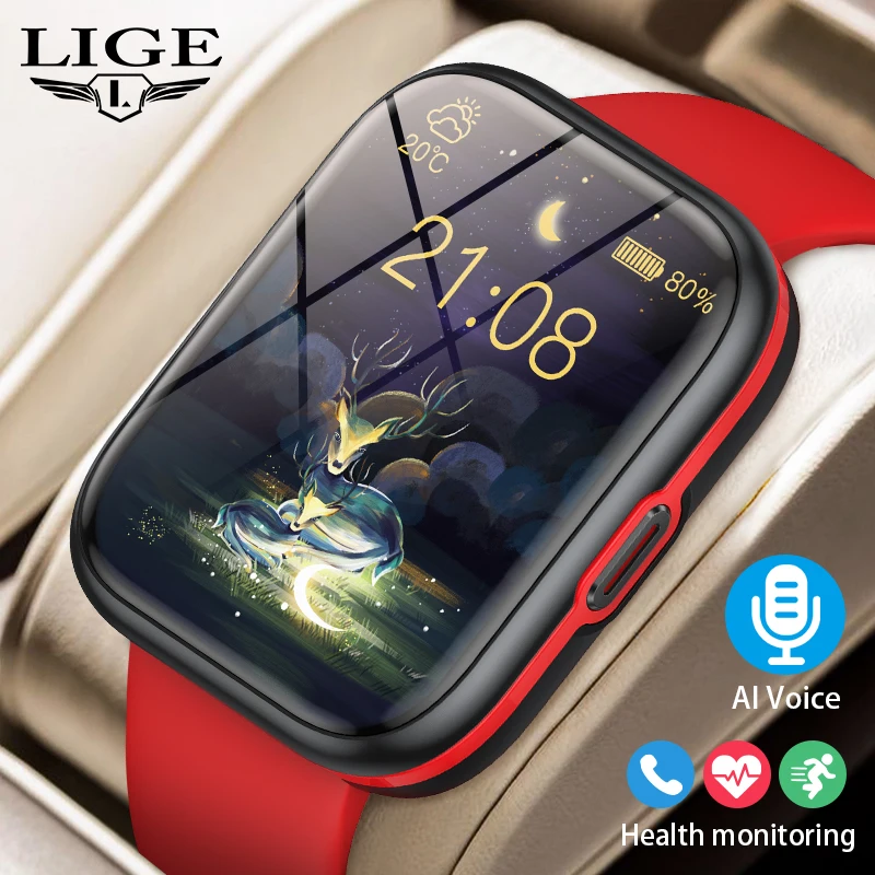 LIGE 2024 Smart Watch Waterproof Men Women Bluetooth Call Smartwatch Heart Rate Sports Fitness Tracker NFC Watch For Android IOS