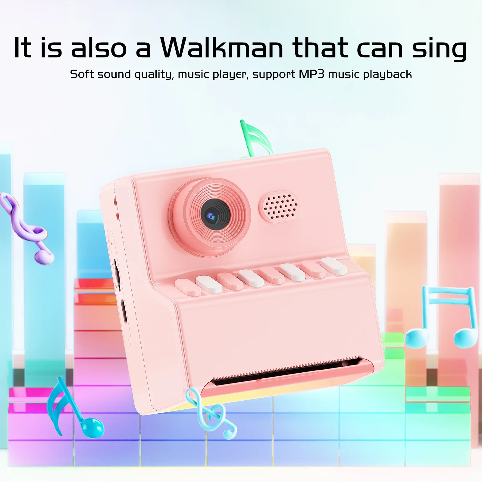 Câmera infantil câmera instantânea de 48MP com papel de impressão de 3 volumes 1080P câmera digital presentes para meninas meninos de 3 a 12 anos