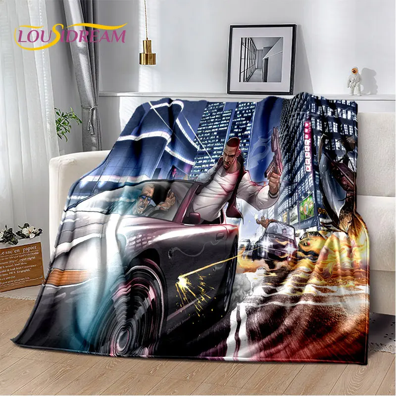 Grand Theft Auto GTA Game Gamer Soft Plush Blanket,Flannel Blanket Throw Blanket for Living Room Bedroom Bed Sofa Picnic Cover