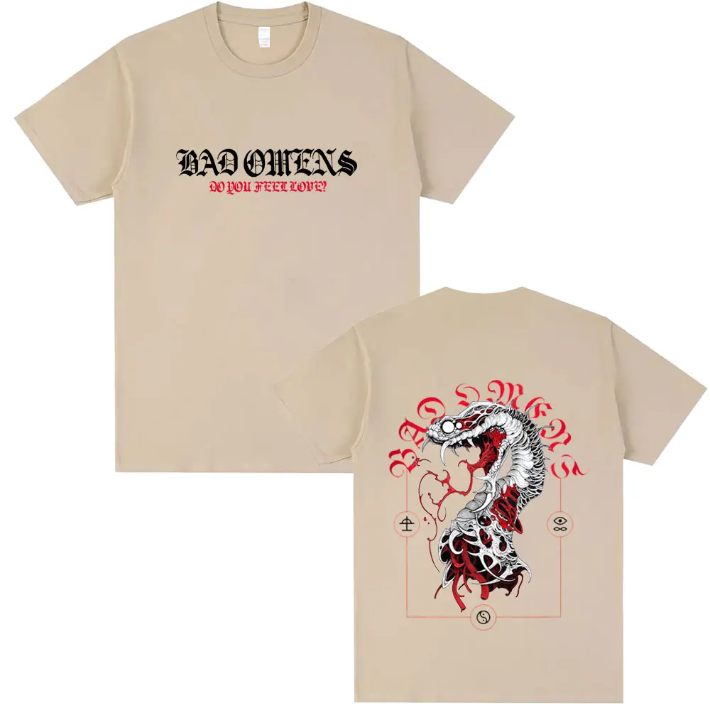 

Bad Omens Do You Feel Love Tour 2026 T-shirt Fans Gift Men Clothing Rock Gothic Metal Oversized Streetwear Male Vintage T Shirts