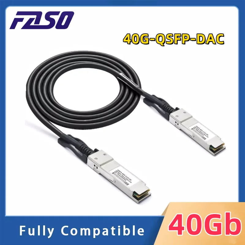 

40G DAC Cable QSFP+ to QSFP+ Cable 0.5/1/2/3/5M Passive Direct Attach Copper Twinax Cable Compatible with Cisco/Mikrotik Switch