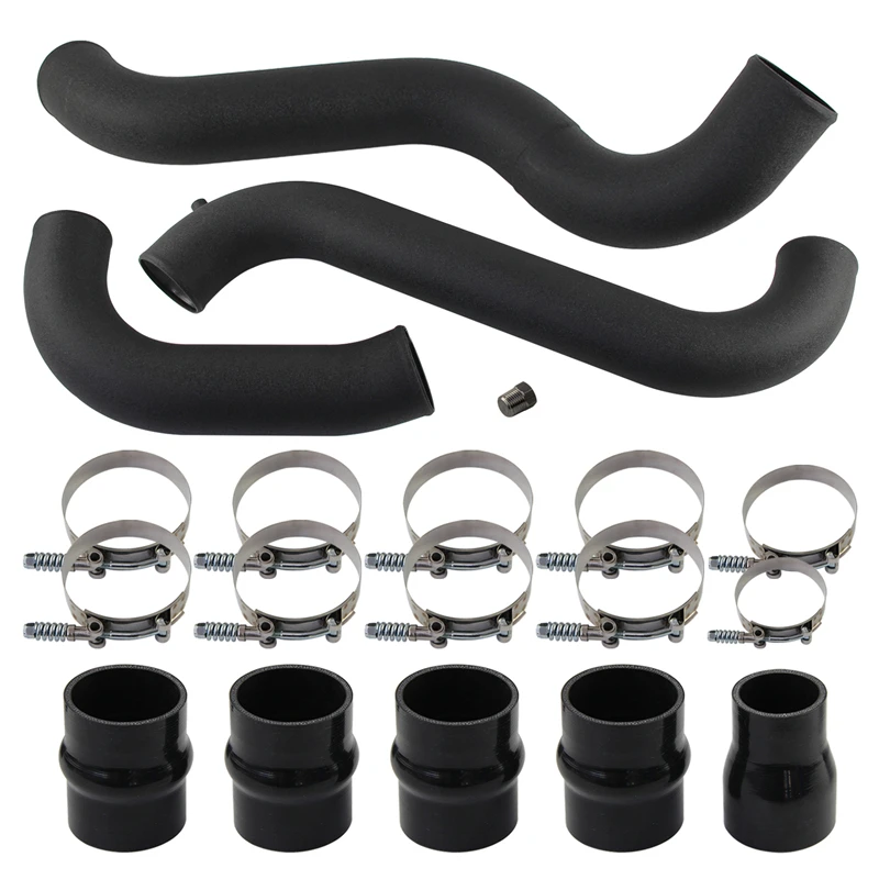 Performance Upgrade Intercooler Pipe & Boot Hose Clamp Kit For 11-16 GMC CHEVY 6.6L LML Duramax V8 Diesel Aluminum Black/Silver