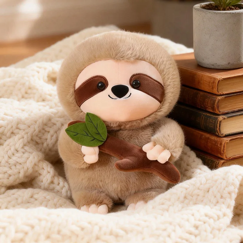 20cm/30cm Leafy Tree Sloth Soft Plush Toys Cute Sloth Plushies Animal Dolls Home Sofa Cushion Throw Pillow Gifts For Friends