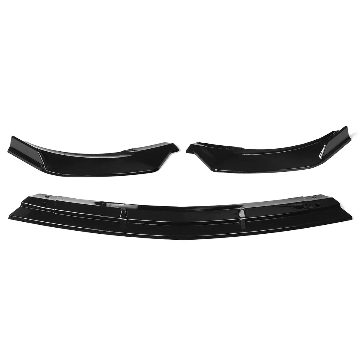 New Glossy Black 3xCar Front Bumper Lip Spoiler Cover Trim Guard Protector For Mercedes For Benz E-Class W213 2016-2020 Body Kit