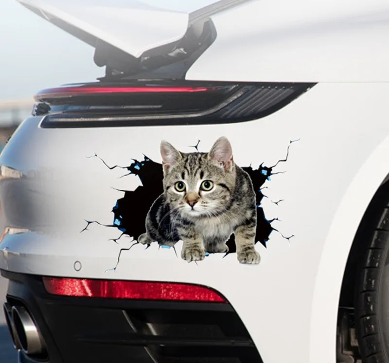 Car Stickers Creative 3D Cat Funny Car Body Scratch Masking Stickers Animal Styling Stickers Decoration Car Accessories