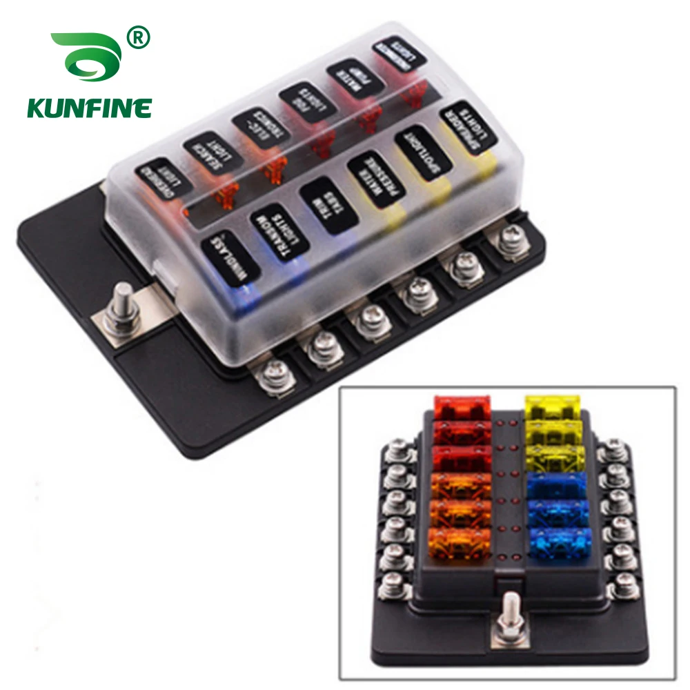 Fuse Box Holder 12 Way Fuse Block PBT Waterproof
