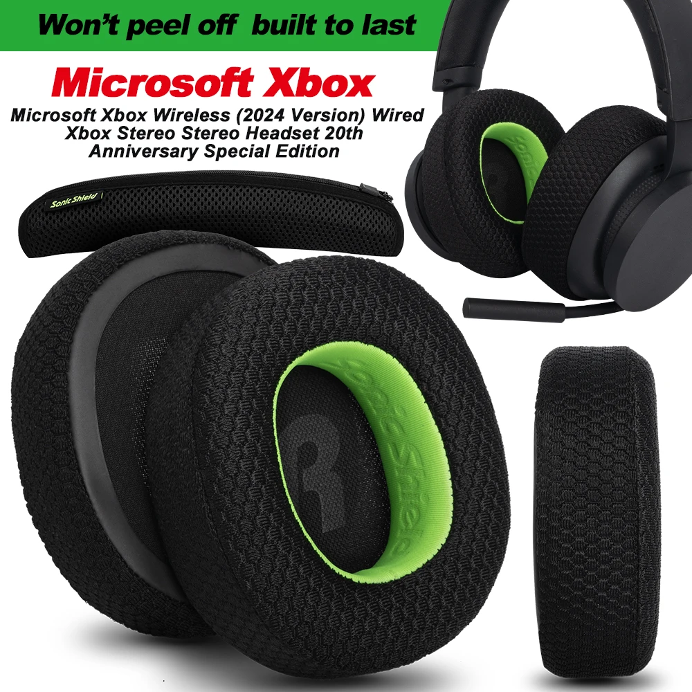 Almohadillas para auriculares para Microsoft Xbox Series X/S One PC, almohadillas de repuesto, orejeras de malla, cubiertas de memoria, esponja de proteína