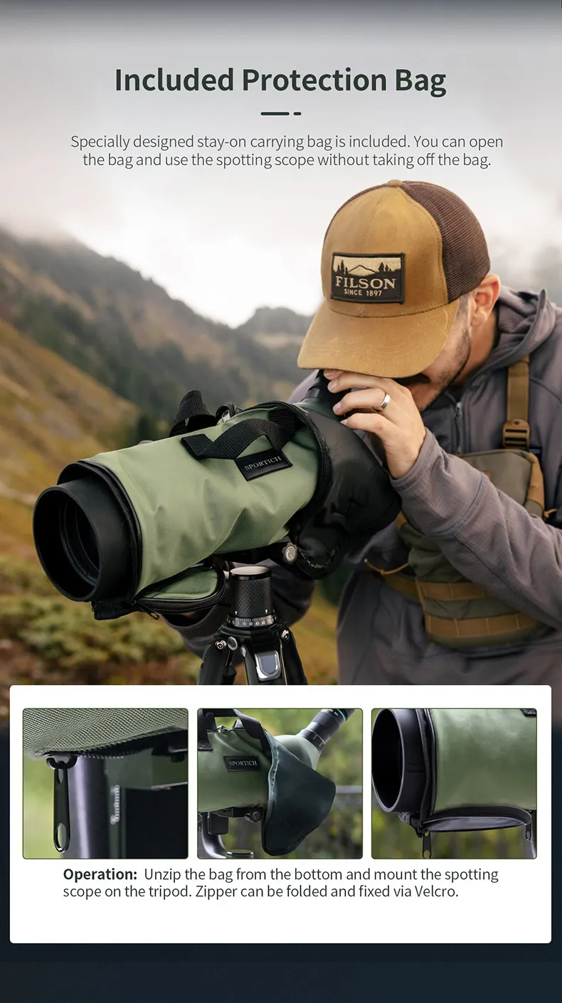 Sirui HD 20-60x80ED Telescopio de alcance impermeable con trípode para observación de aves