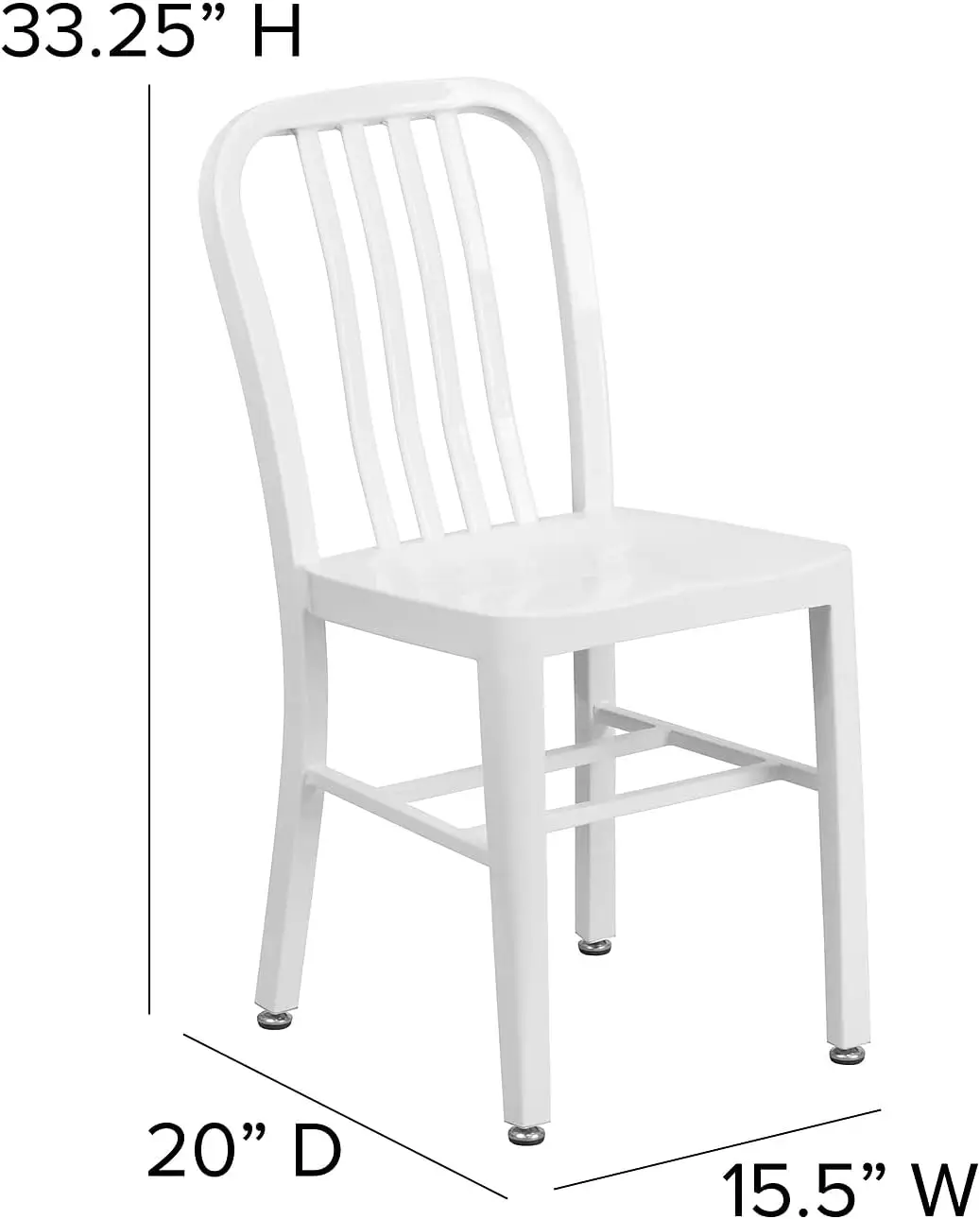 Cadeira interna-externa de metal branco Gael Commercial Grade 2 Pack