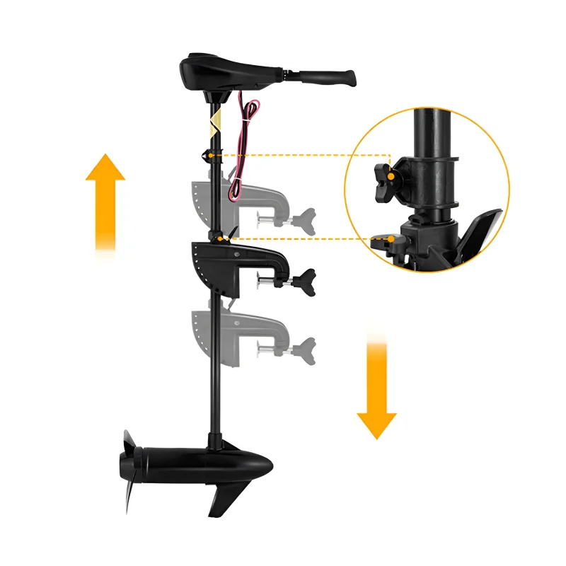 Factory Sale New HK Brand 18-86lbs Outboard Transom Mount Electric Trolling Motor for Fish Boat-Sturdy & Durable