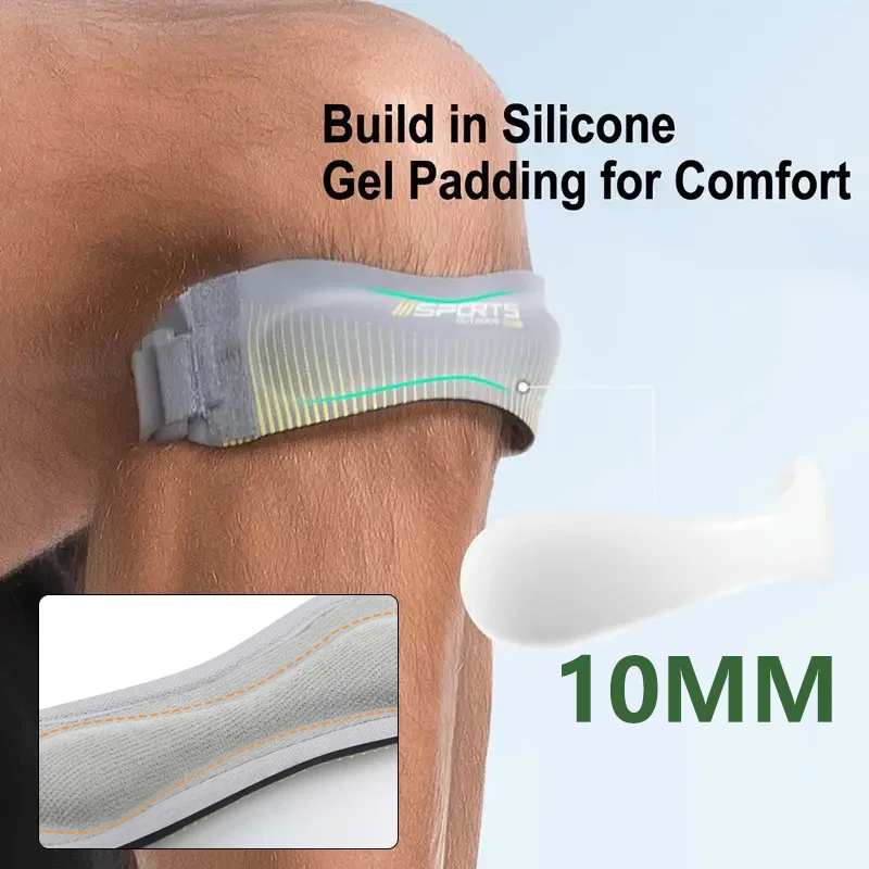 Adjustable Patella Tendon Knee Strap Compression Support Brace Shock Absorption Patellar Pad for Run Basketball Hike Pain Relief