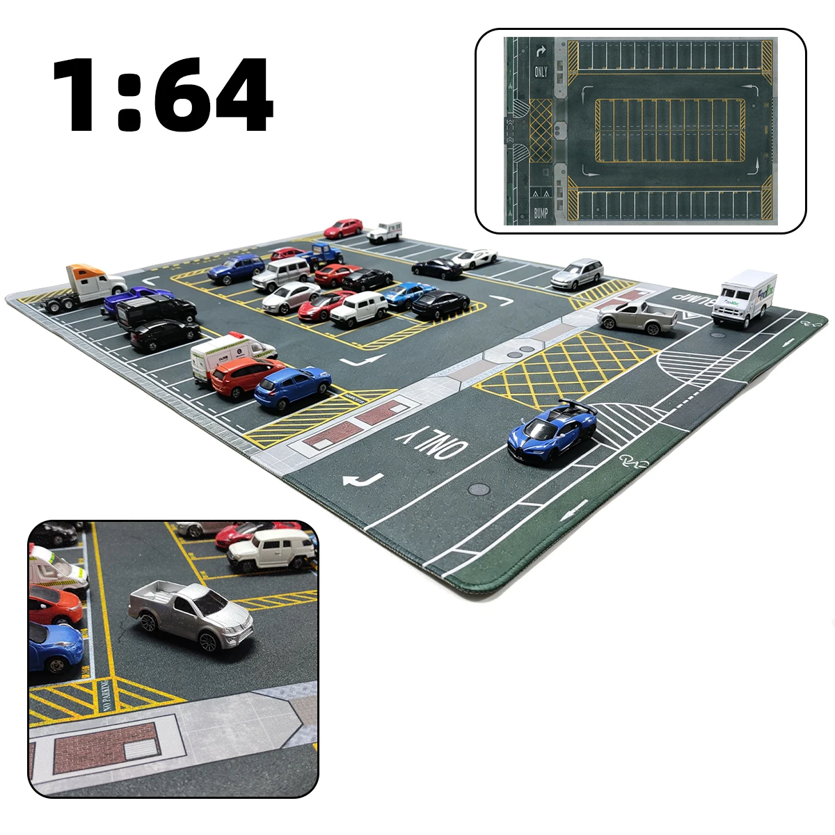 

Architectural miniature diorama United States New York Parking Lot Garage Display Base Stand Mat for Car Scale model kit 1/64