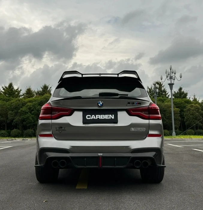 

For BMW X3M upgraded with K-style carbon fiber rear lip