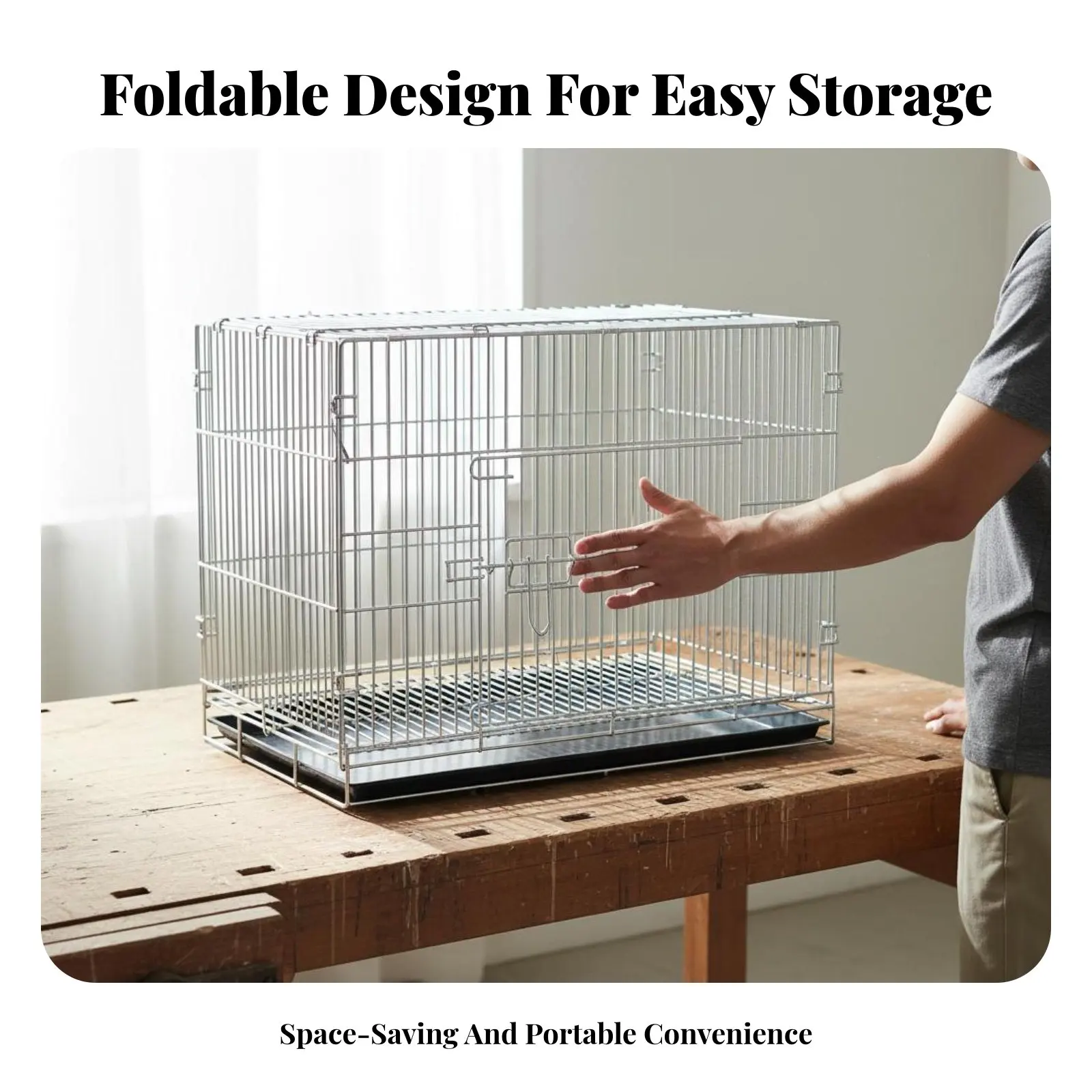 

Pigeon Breeding Enclosure Spacious Folding Pigeon Enclosure Pet Enclosure Easy to Clean Slide-Removable Tray