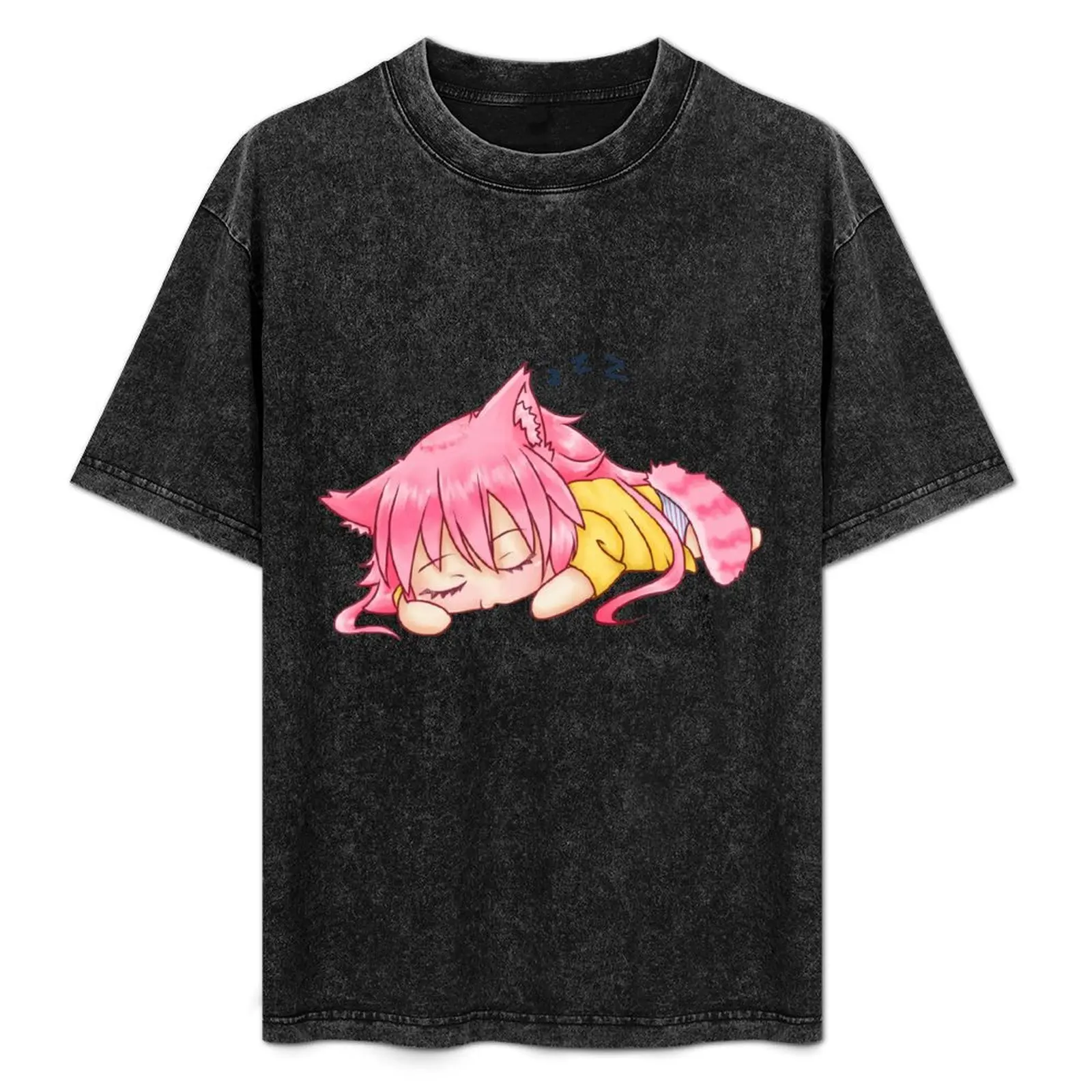 

Chibi Ranka Ookami Sleeping T-Shirt Casual Streetwear Short Sleeve Tee