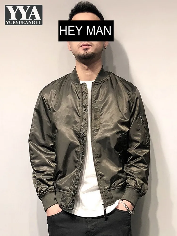 

Spring Autumn Mens Loose Fit Short Bomber Jacket Casual Streetwear Tops Thin Aviator Jacket Male Fashion Designer Outwear Coat