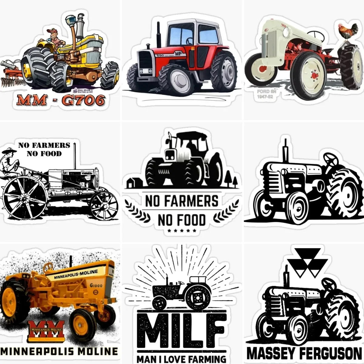 

Tractor Farm Creative Sticker Laptop Wall Rooms Truck Vinyl Car Accessories Window Helmet Door Camper Off-road Bicycle Decal PVC