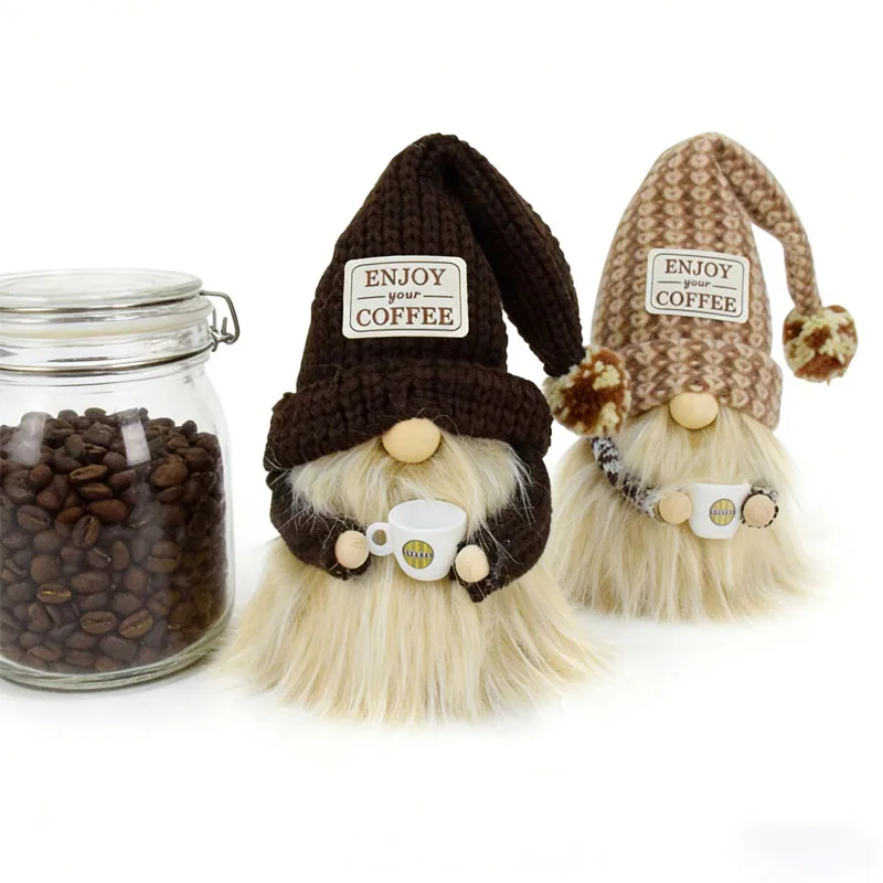 

Cute Coffee Dwarf Holding a Cup,Handmade Plush Elf Decoration,a Gift for Coffee Enthusiasts ,Home Kitchen Bar Ornaments Gift