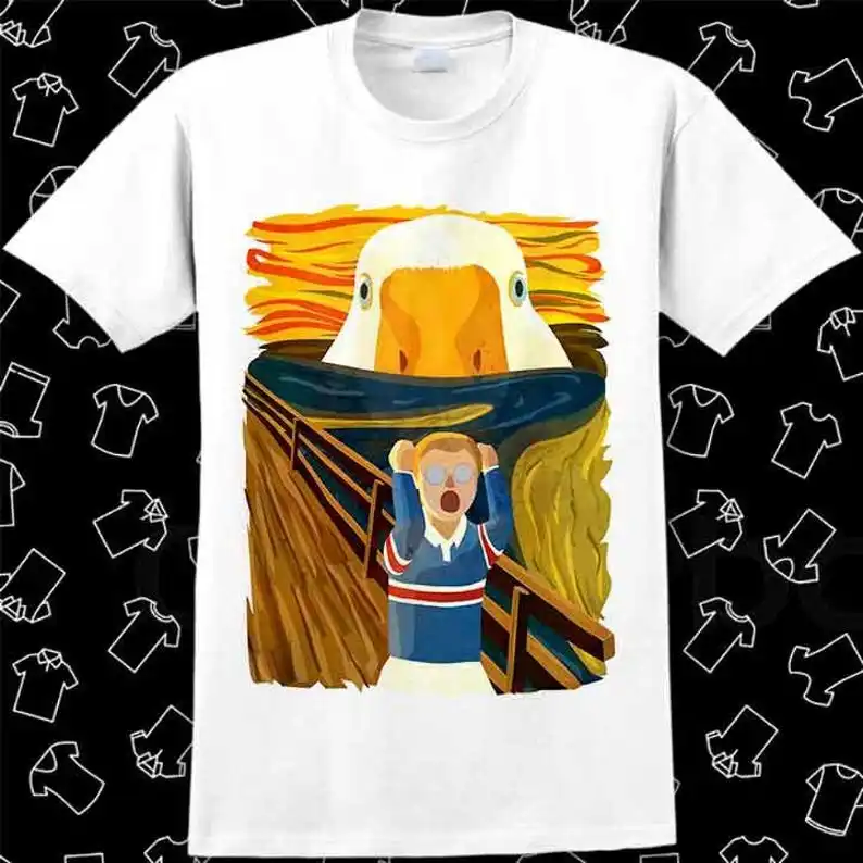 

Mess The Honk Get Bonk Goose The Scream Famous Painting T Shirt Meme Gift Gamer Best Seller Top Unisex Tee R947