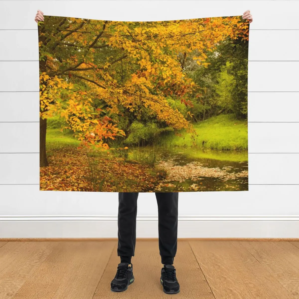 

Autumn leaf colours on trees Throw Blanket Plaid on the sofa Flannel Fabric for winter For Sofa Thin Blankets