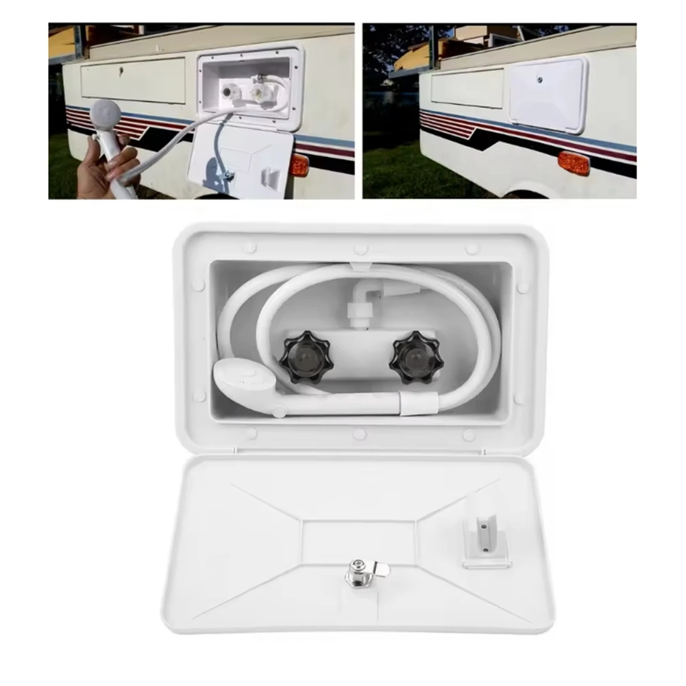 

ABQB-For Motorhome Boat Accessories RV Exterior Shower Box Quick Connect Sprayer & Hose Faucet Hose