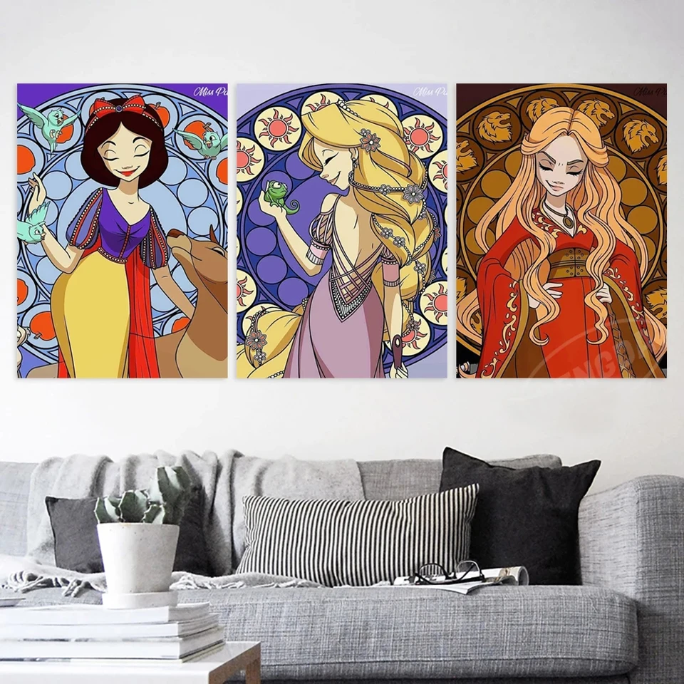 AB Disney Jasmine Home Decor Disney Princess Diamond Painting Aurora Ariel Mosaic Snow White Embroidery Belle Living Room