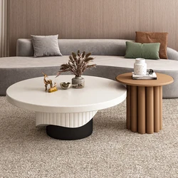 Wooden Nordic Endtable Minimalist Design Coffee Table For Living Room Luxury Round Space Saving Muebles Living Room Furniture