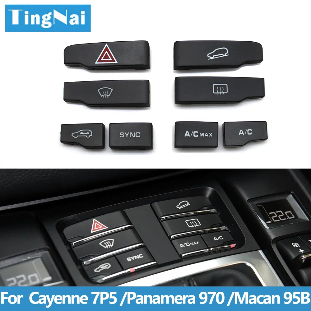 Boutons de commande de climatisation, verrouillage de porte, lumière d'avertissement de danger, console centrale pour Porsche Cayenne 7P5 Panamera 970 Macan 95B
