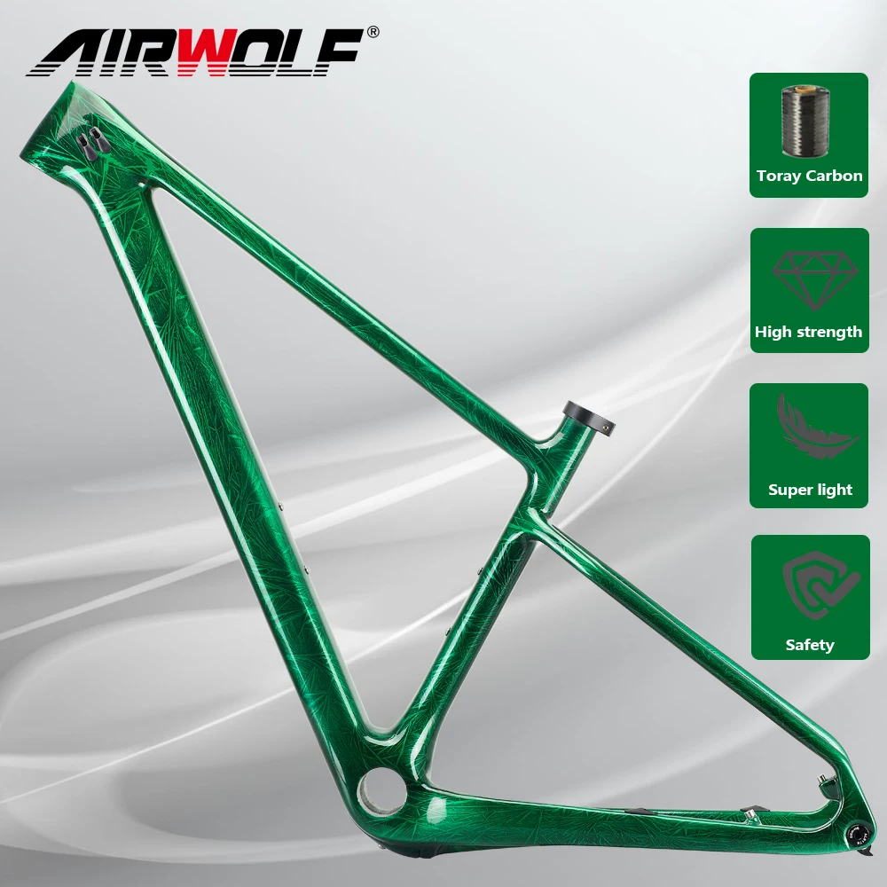 AIRWOLF Mtb 29 Carbon Frame Boost 148x12mm XC Hardtail Mountain Bike frame Carbonio+Crystal liquid polymer T1000 Mtb Framework