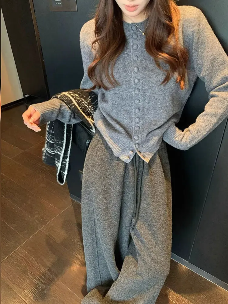 

Свободные широкие брюки прямого кроя для женщин, с высокой талией, драпированные, удобные, осенне-зимние, модные