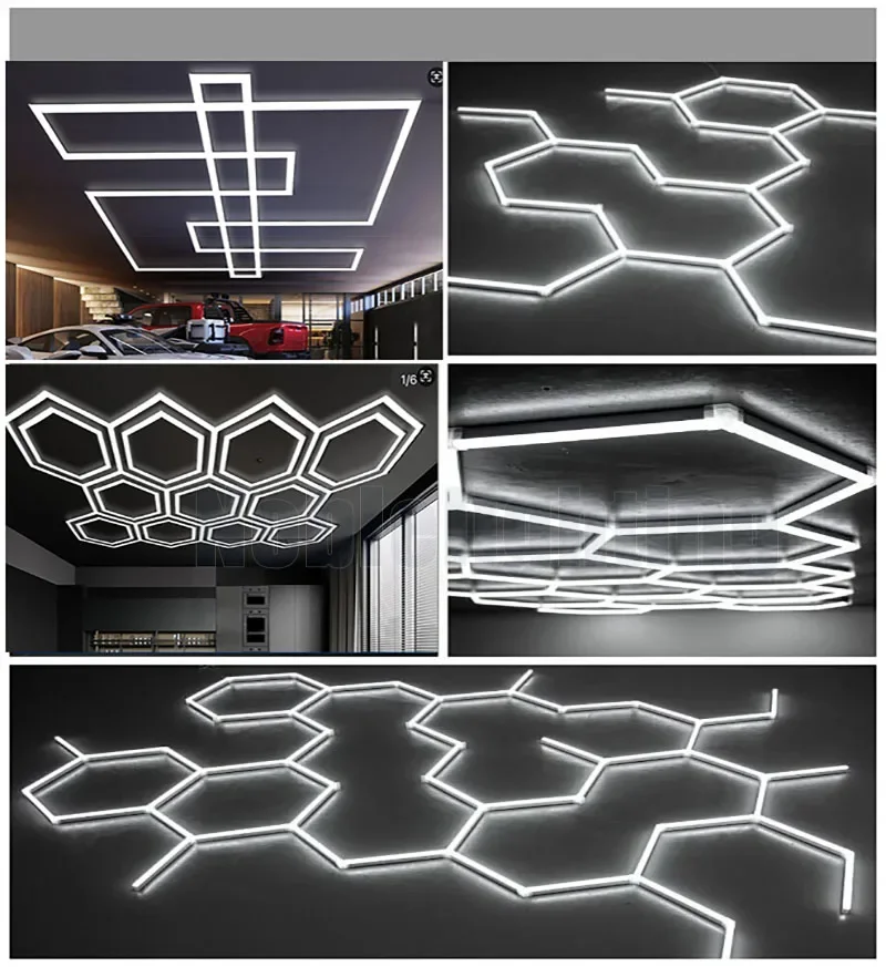 Panel Langit-langit LED Heksagonal Modern 6500K Lampu Detail Led Putih-untuk Salon, Area Bermain Anak-anak, Kafe Internet & Toko Ritel