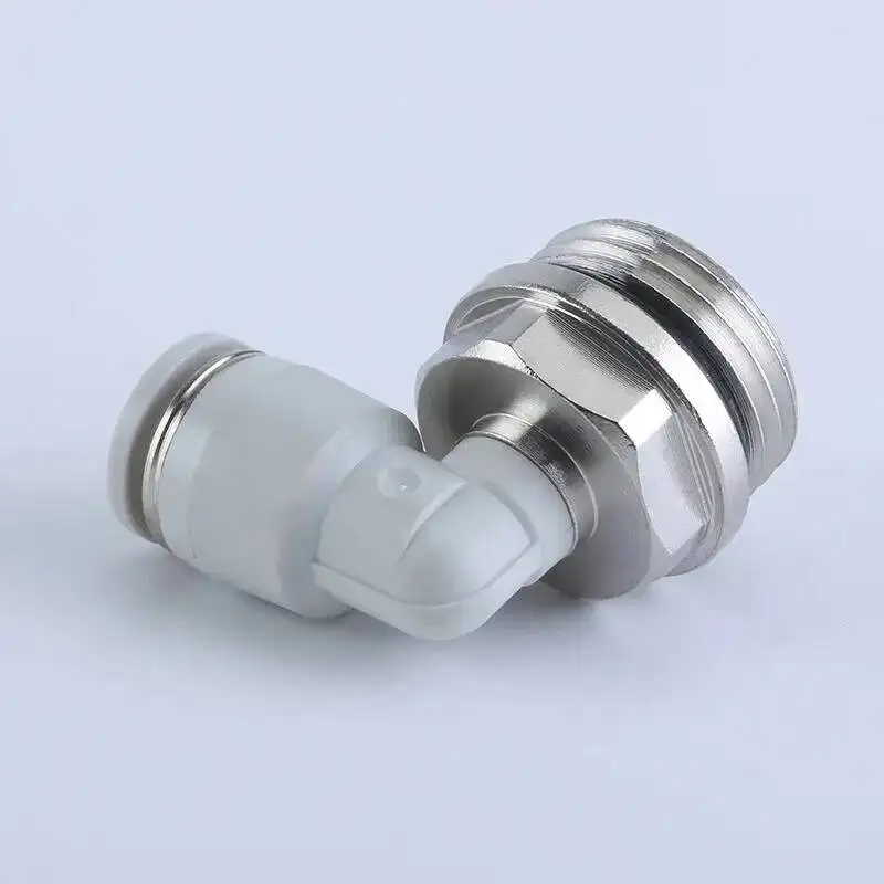 10pcs PLG Elbow Pneumatic Fittings G-thread Gas Pipe Quick Connector PL8-G02 Element Quick Connector Black/White