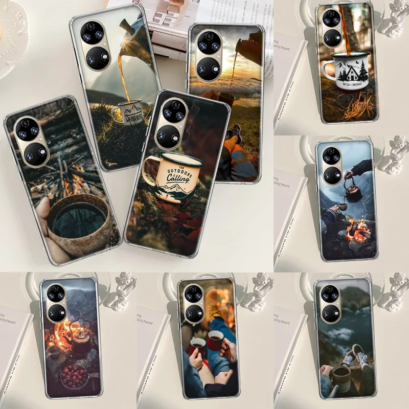 Coffee in The Mountains Phone Case For Huawei P50 P40 Pro P30 Lite P20 P10 Mate 10 20 Lite 30 40 Pro Cover Coque