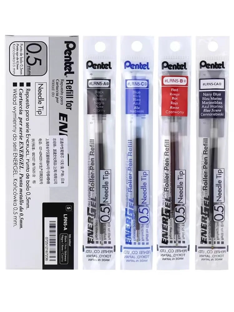 

12 шт. Pentel Energel LRN5 LRN5TL чернила для гелевой ручки цветная заправка 0,5 мм BLN75/105 классический цвет для подписи офиса X Φ наконечник