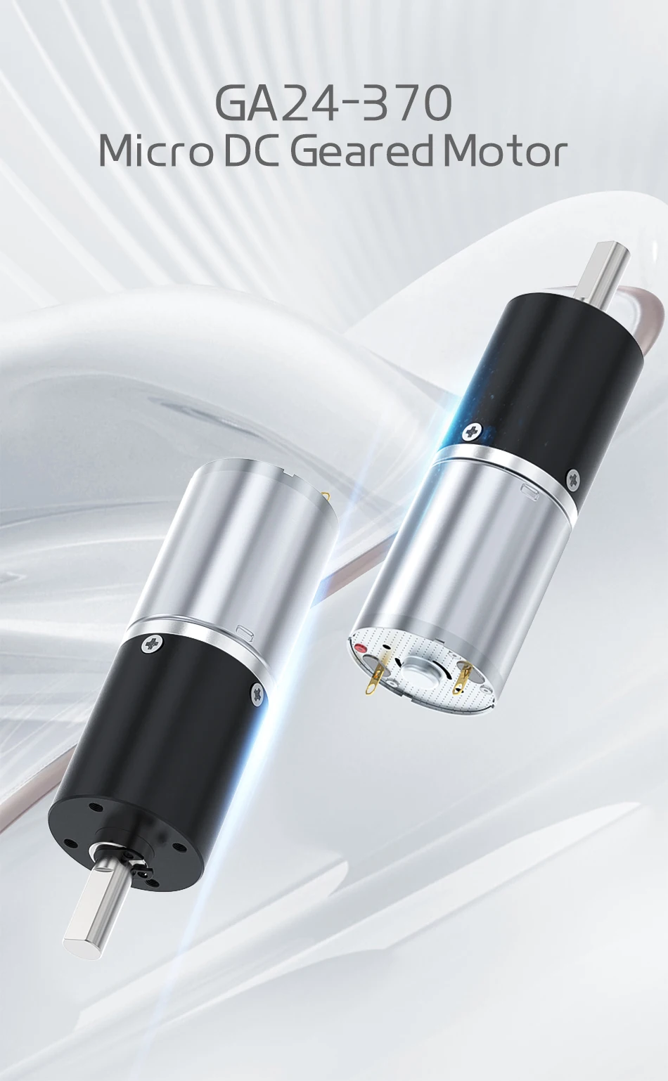 GA24Y-370 Miniatur-Planetengetriebemotor 6V12v24V Geschwindigkeitsregelung Vorwärts und Rückwärts 17RPM-2125RPM Untersetzungsgetriebe Kleiner Motor – Detail 5