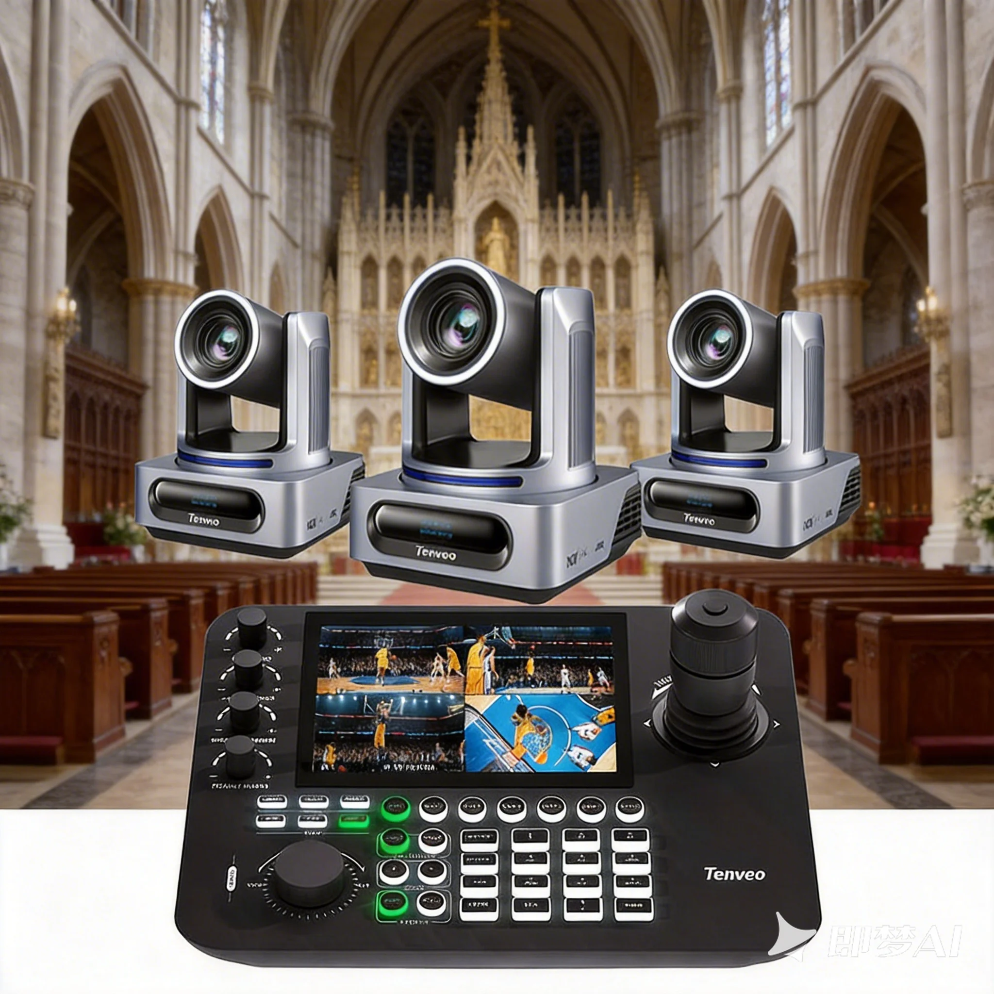 4K 20X NDI POE Ptz Camera Conference System VX20M-4K NDI POE 20X AI HD MI USB3.0 RJ45 SDI NDI PTZ Camera And Controller