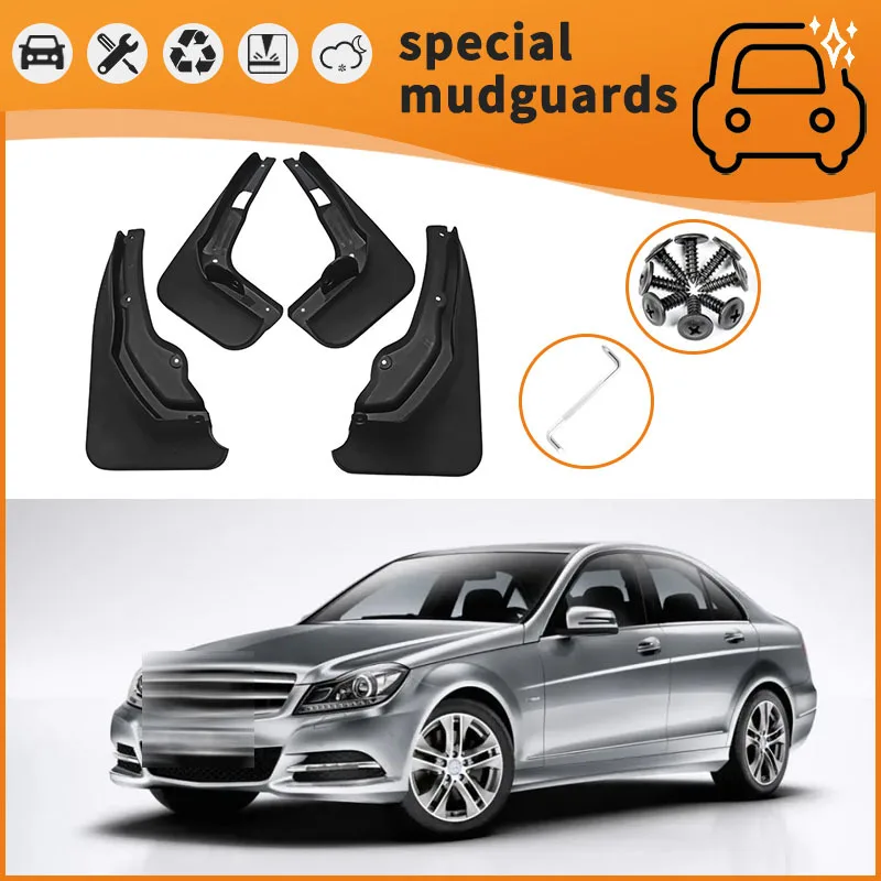 

For 11-23 Mercedes Benz C-Class models Mudguards Fender Mudflaps Front Rear Flares Splash Guards Cover Car Accessorie