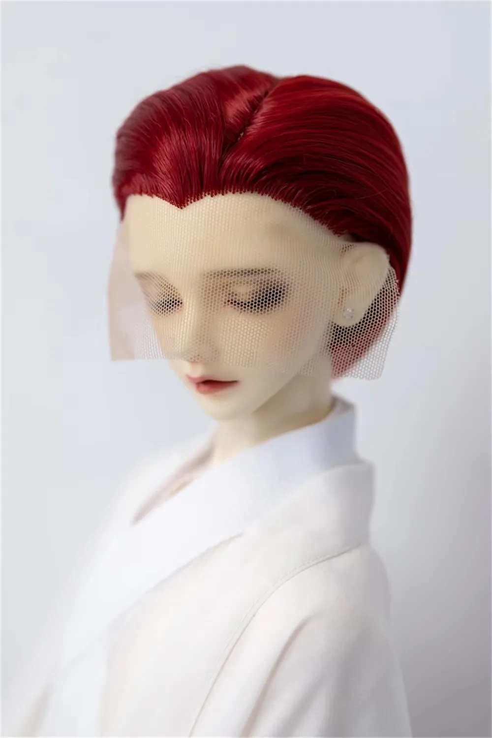 

Предназначенный многоцветный парик с крючком для куклы, заготовка на складе 1/3, высокотемпературный шелк, короткие волосы, красный, черный, серый, аксессуары для кукол BJD