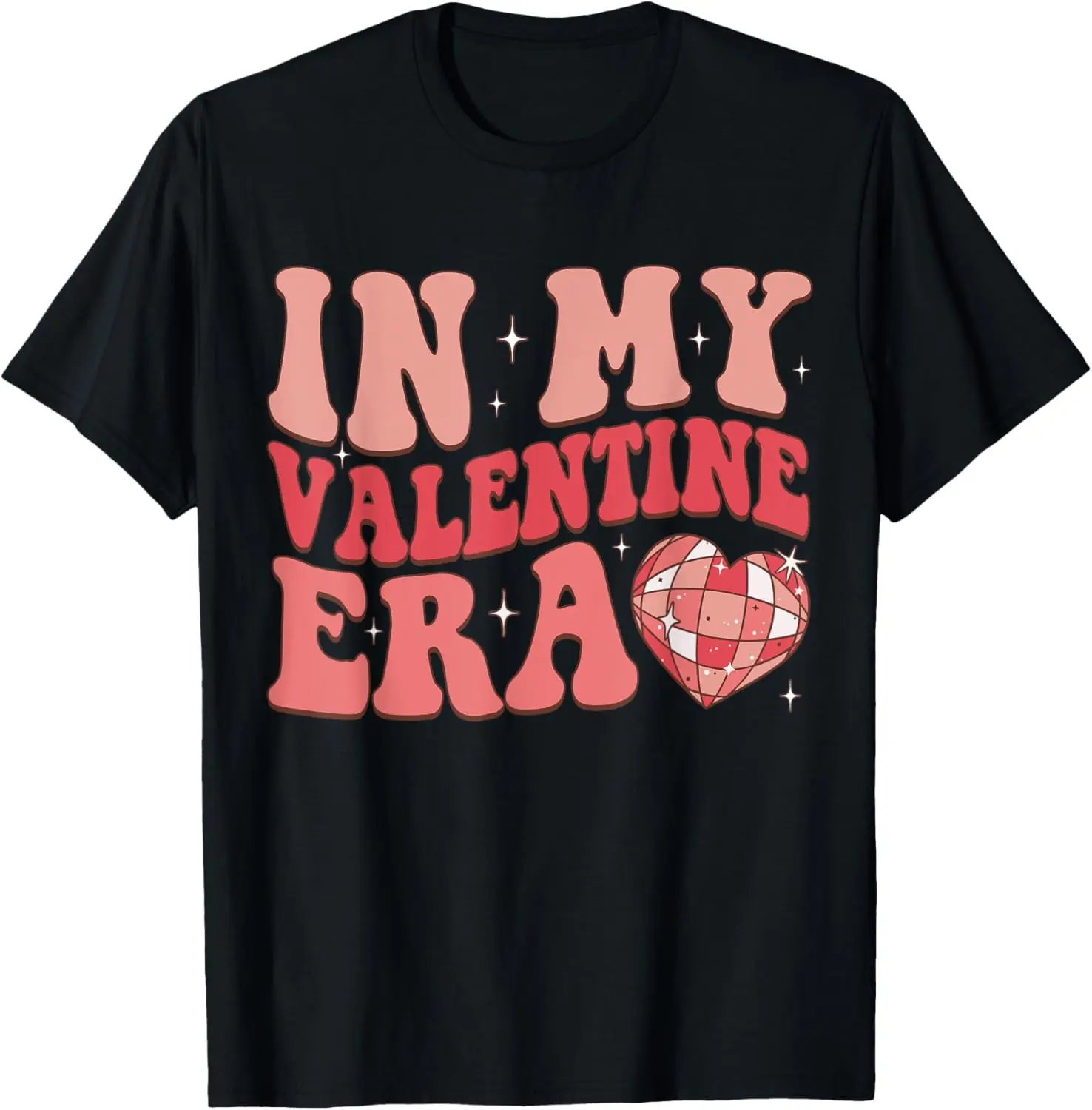 In My Valentine Era Heart Disco Ball Camiseta feliz del día de San Valentín, cómoda camiseta de algodón