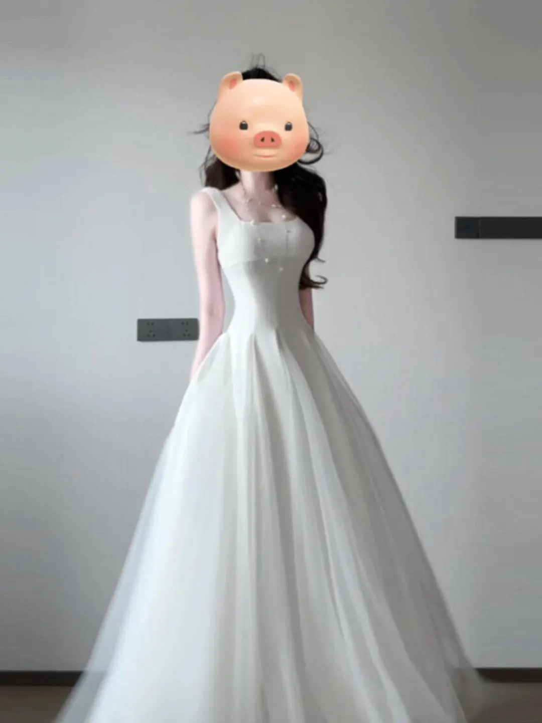 

Gentle Coastal Style Bridesmaid Dress with Waist Cinching Strapless Polka Dot Print Maxi Skirt Elegant Unique Summer Gown