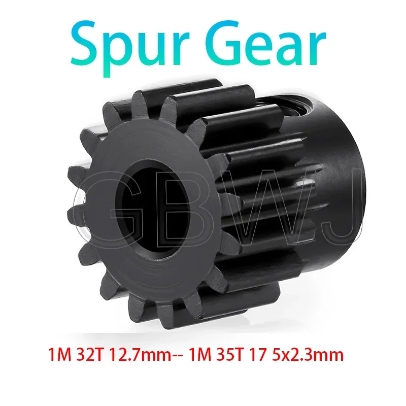 

1Pcs Module 1 Motor Gear 1M30T-35T Carbon Steel Material Blackening Spur Gear Bore Size 6/8/10/12/14/15/16/17mm