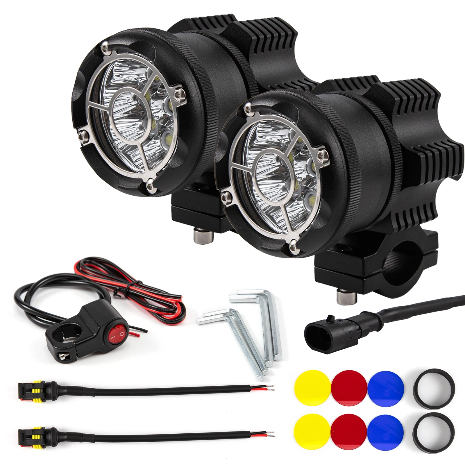 

90W Motorcycle LED Headlight Spotlight 9 beads For BMW ADV F650 K1200S 12V 6500K LED Auxiliary Fog Light Assemblie Driving Lamp